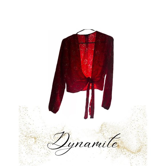 3/25$ Gorgeous red dynamite knoted top - Picture 4 of 4